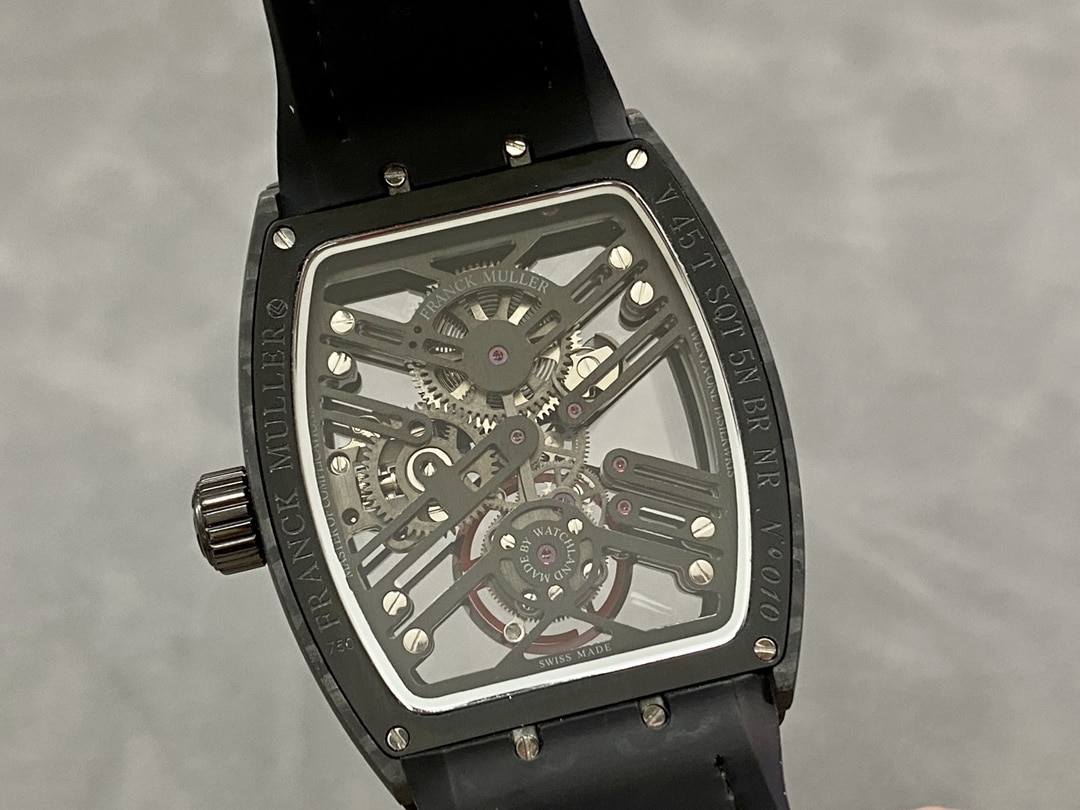 Đồng Hồ Franck Muller Vanguard Skeleton Tourbillon Vỏ Carbon Dây Da Rep 1:1 ABF 45mm - Image 7