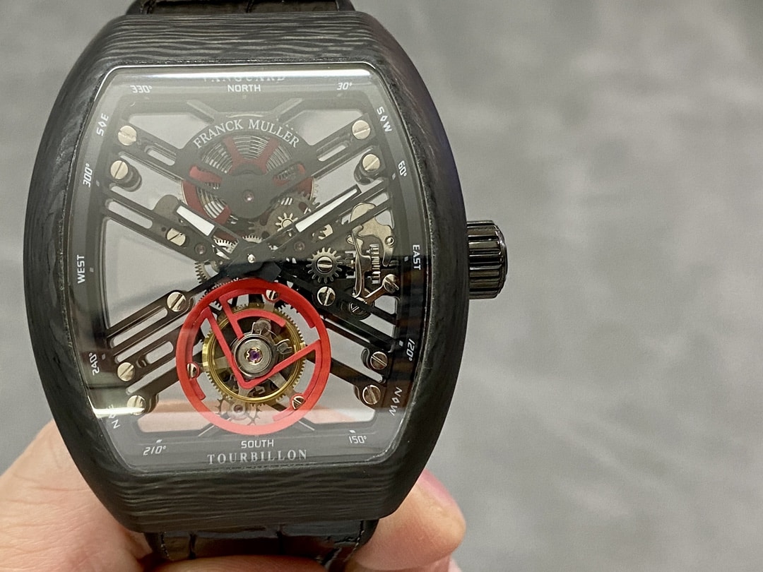 Đồng Hồ Franck Muller Vanguard Skeleton Tourbillon Vỏ Carbon Dây Da Rep 1:1 ABF 45mm - Image 4