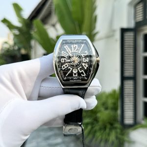 Franck Muller Vanguard V45 Yachting Black Dial Leather Strap 1:1 Replica ABF 45mm