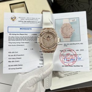 Đồng Hồ Hublot Big Bang One Click King Gold Độ Full Moissanite Replica 39mm