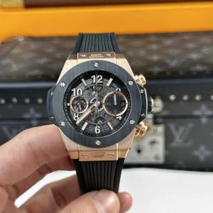 Đồng Hồ Hublot Big Bang Unico King Gold Viền Gốm Đen Replica 1:1 Cao Nhất 42mm