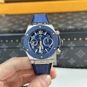 Đồng Hồ Nam Hublot Big Bang Unico Titanium Viền Ceramic Xanh Rep 1:1 BBF 42mm