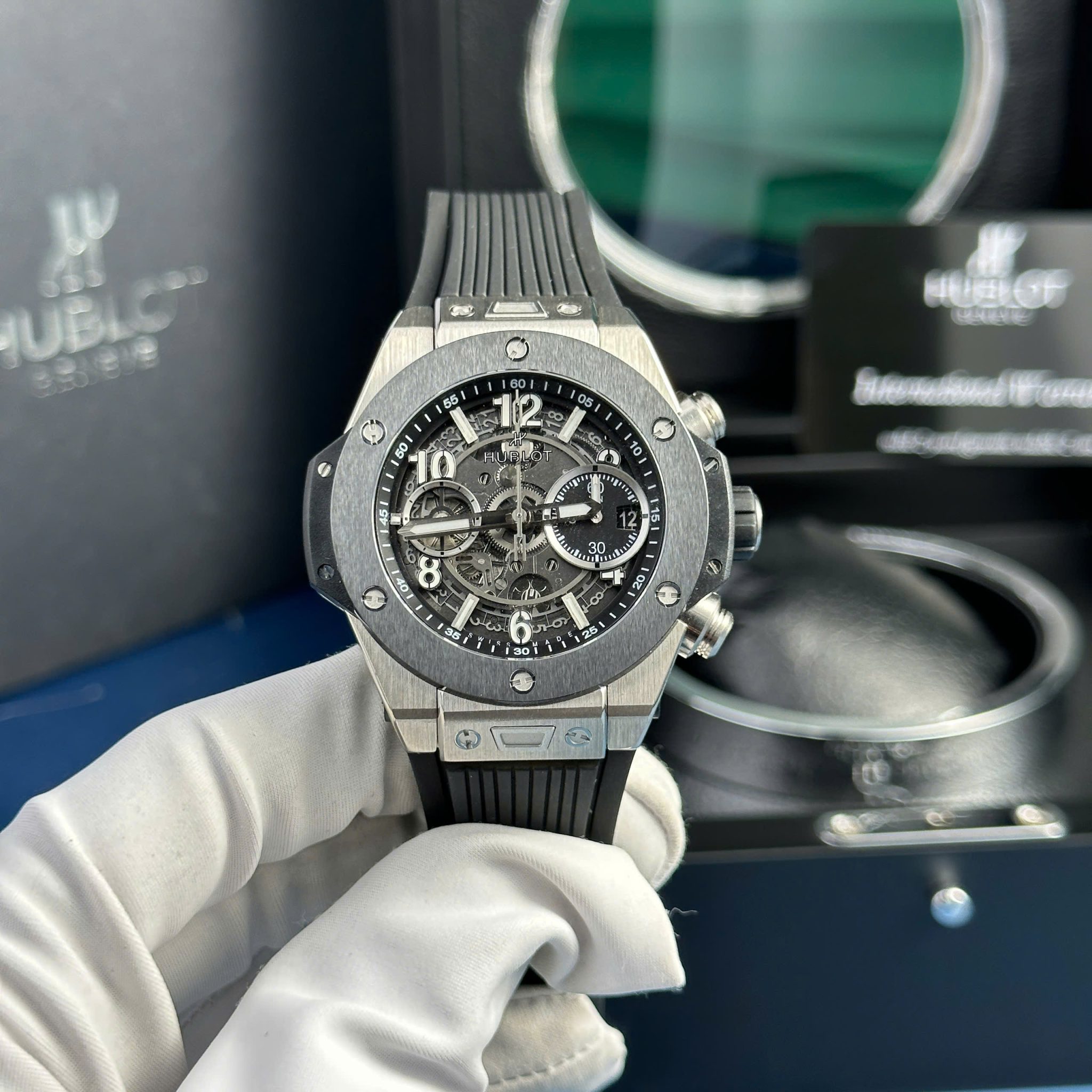 Đồng Hồ Hublot Big Bang Unico Titanium Ceramic Màu Đen Rep 1:1 BBF 42mm