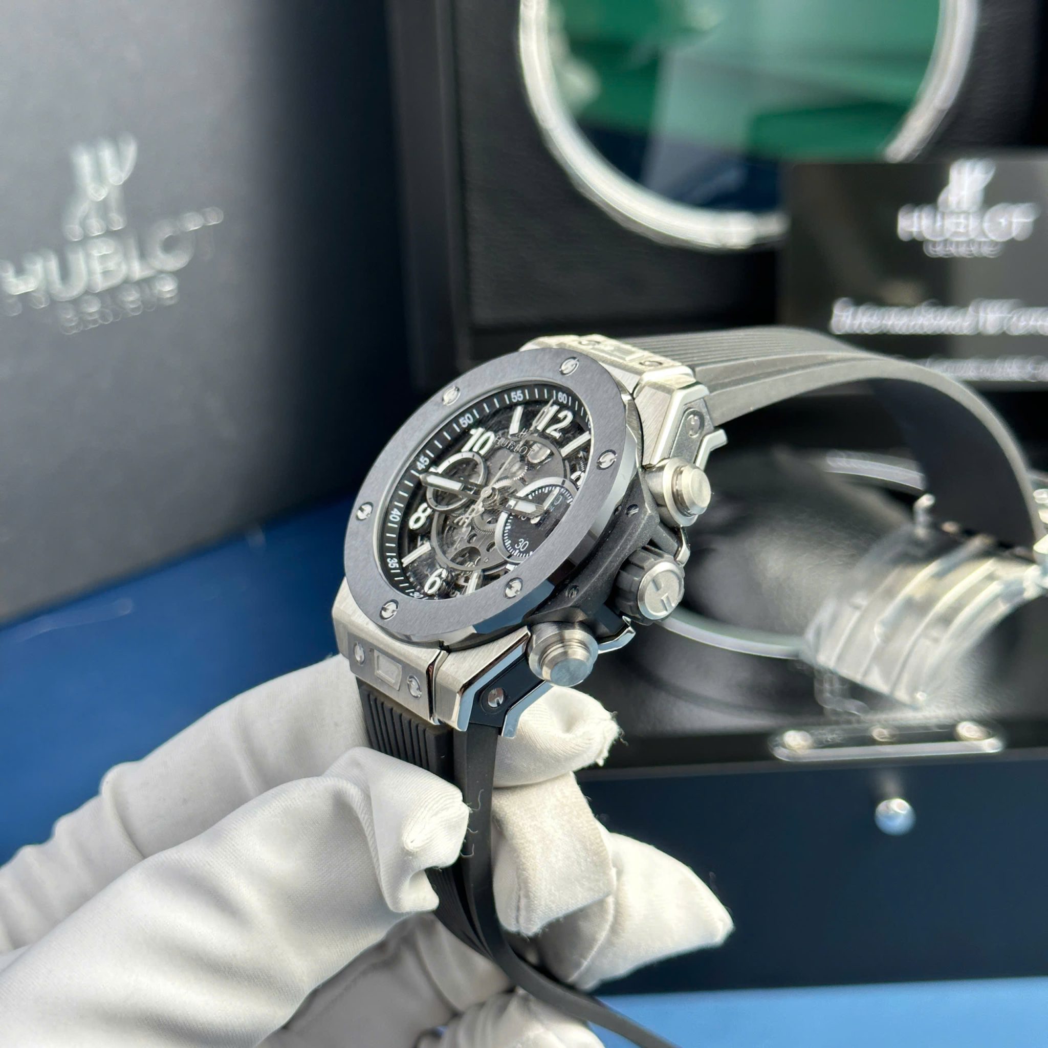 Đồng Hồ Hublot Big Bang Unico Titanium Ceramic Màu Đen Rep 1:1 BBF 42mm - Image 3