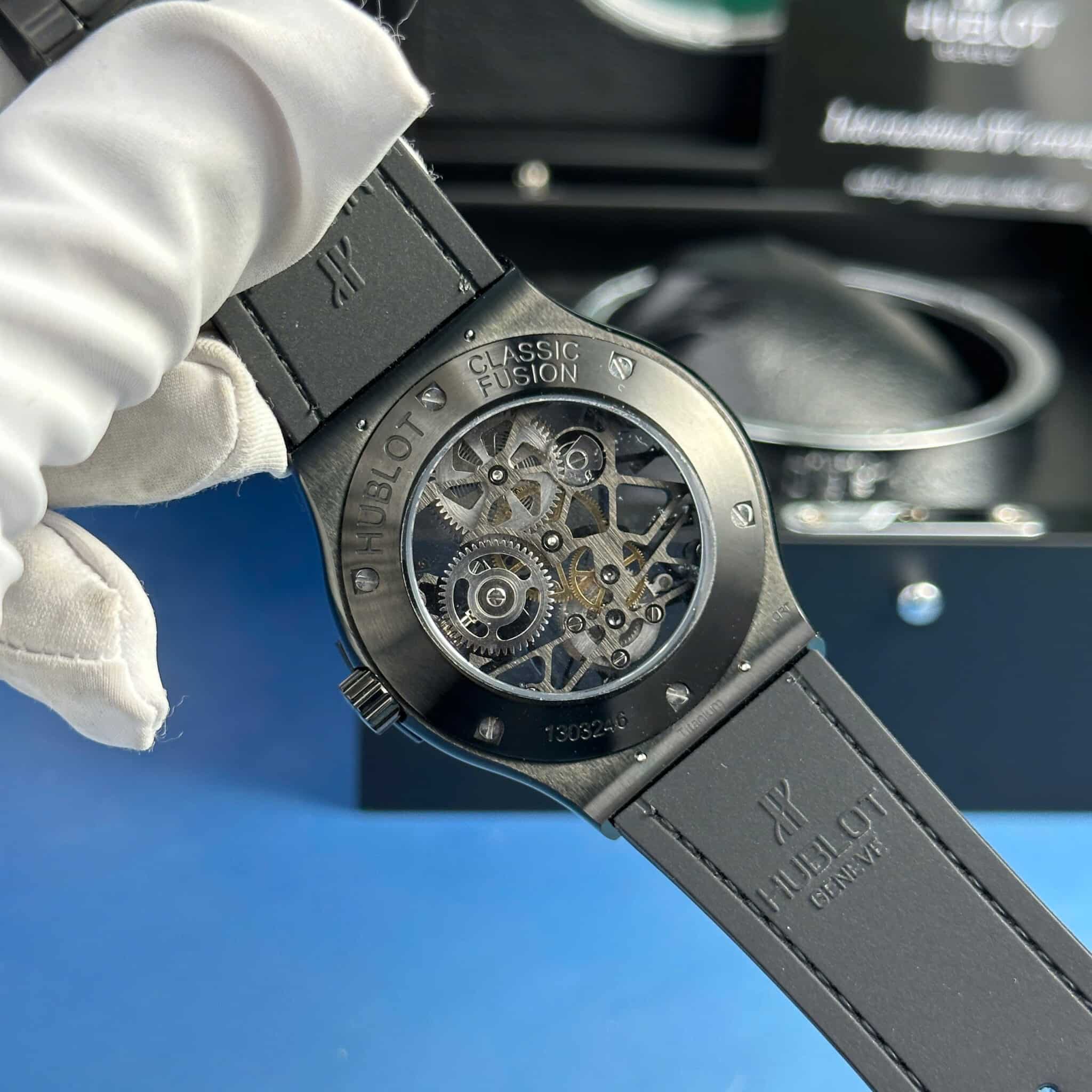Đồng Hồ Hublot Big Bang Skeleton Tourbillon Vỏ Gốm Đen 1:1 Replica 45mm - Image 7