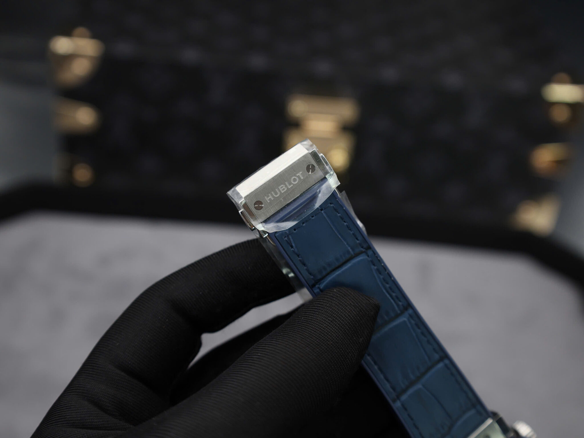 Hublot Classic Fusion Titanium Blue Dial Leather Strap 1:1 Replica 42mm - Image 9