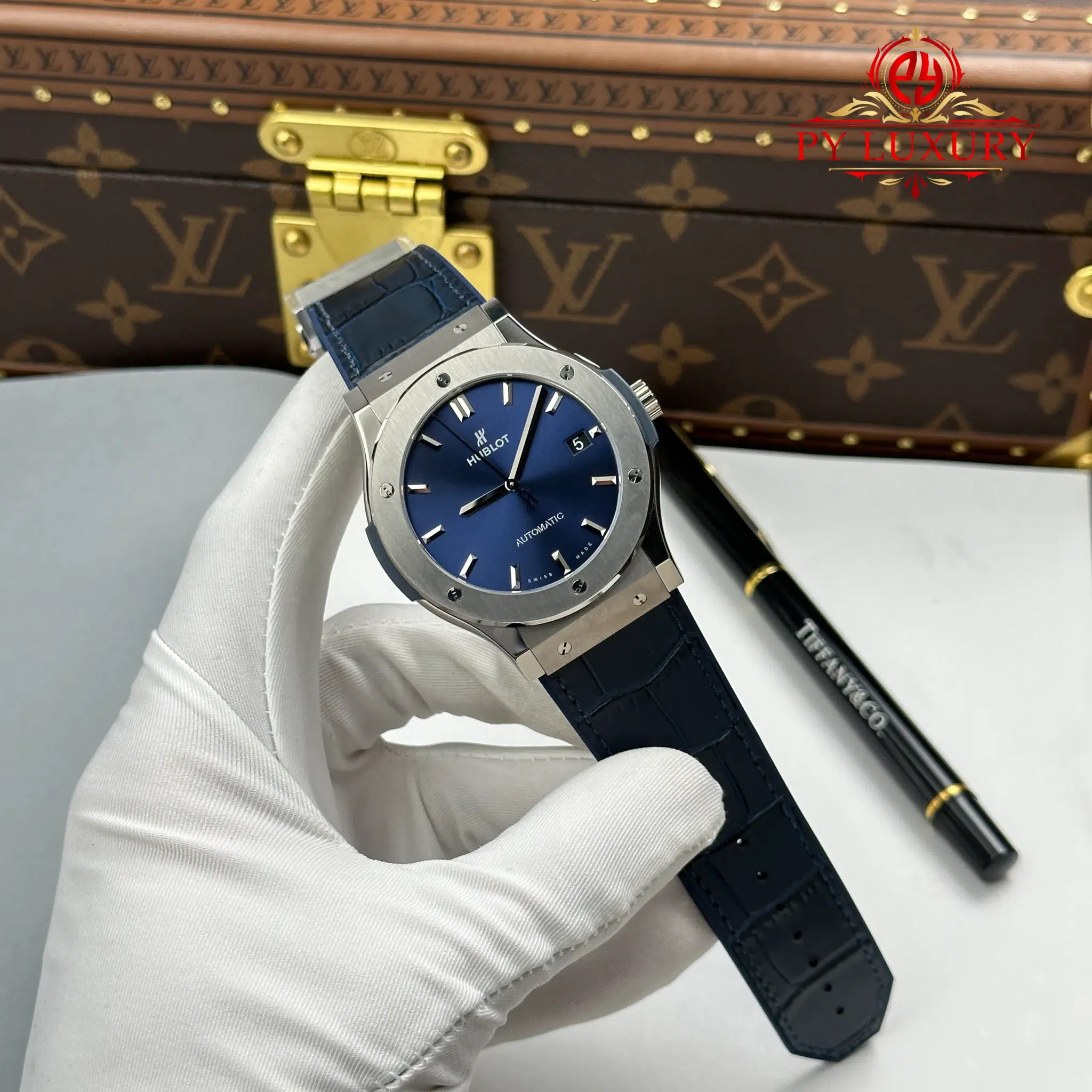 Hublot Classic Fusion Titanium Navy Blue Dial 1:1 Best Replica JJZ 45mm - Image 2