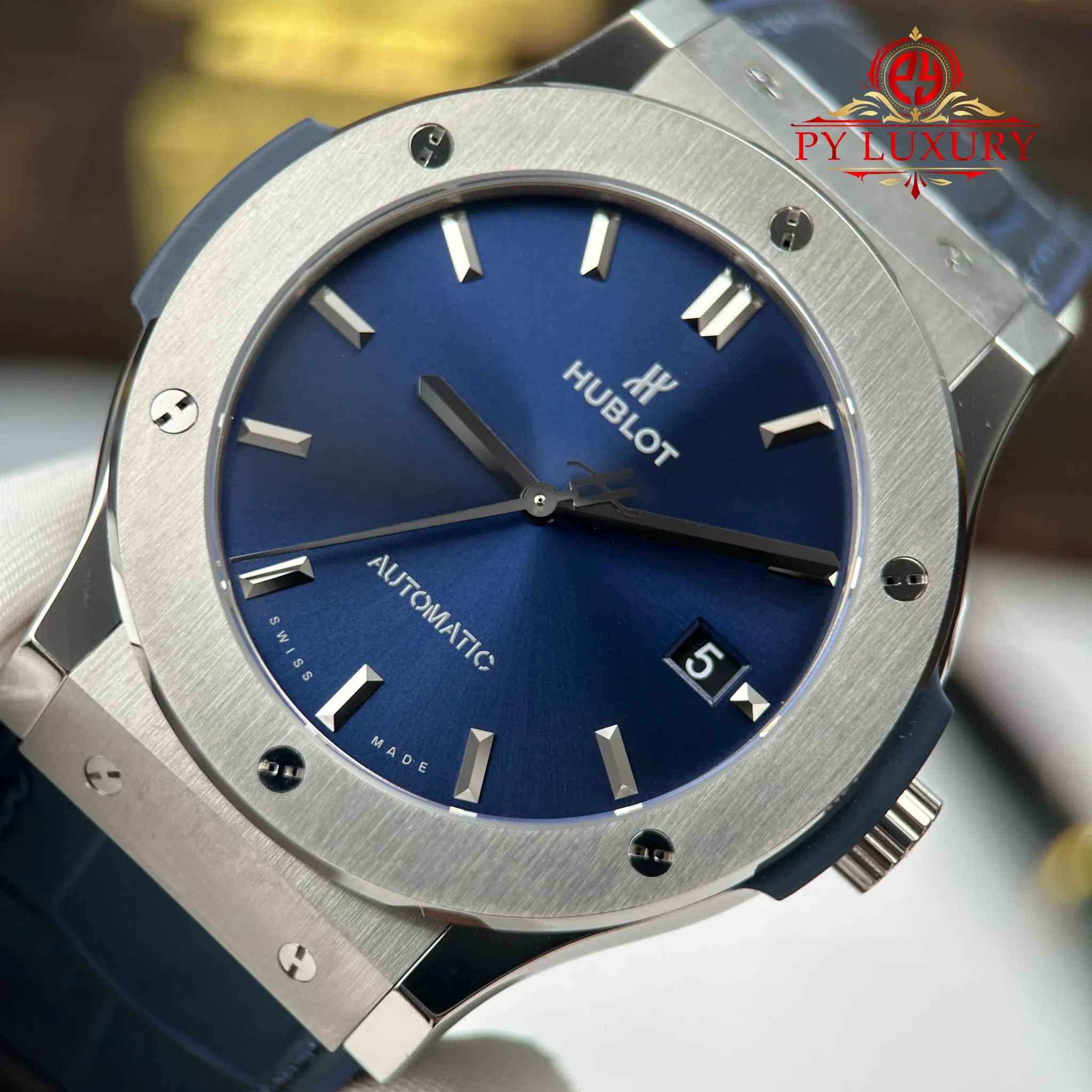 Hublot Classic Fusion Titanium Navy Blue Dial 1:1 Best Replica JJZ 45mm - Image 5