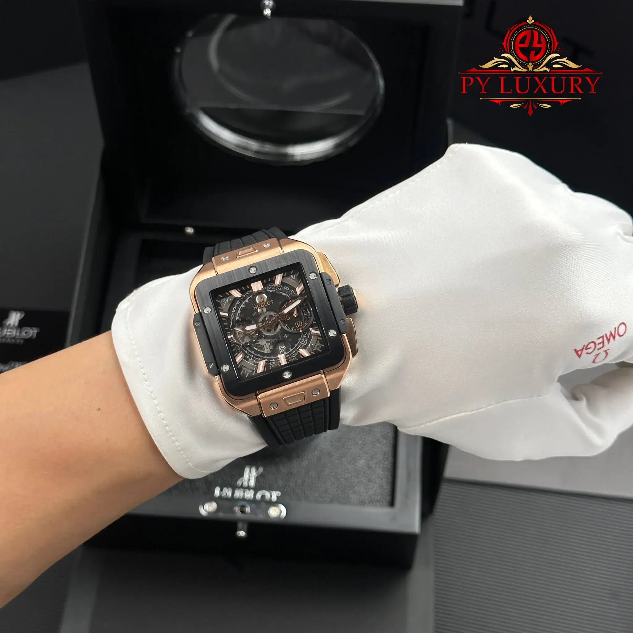 Hublot Square Bang Unico King Gold Ceramic Black Best Replica BBF 42mm - Image 11