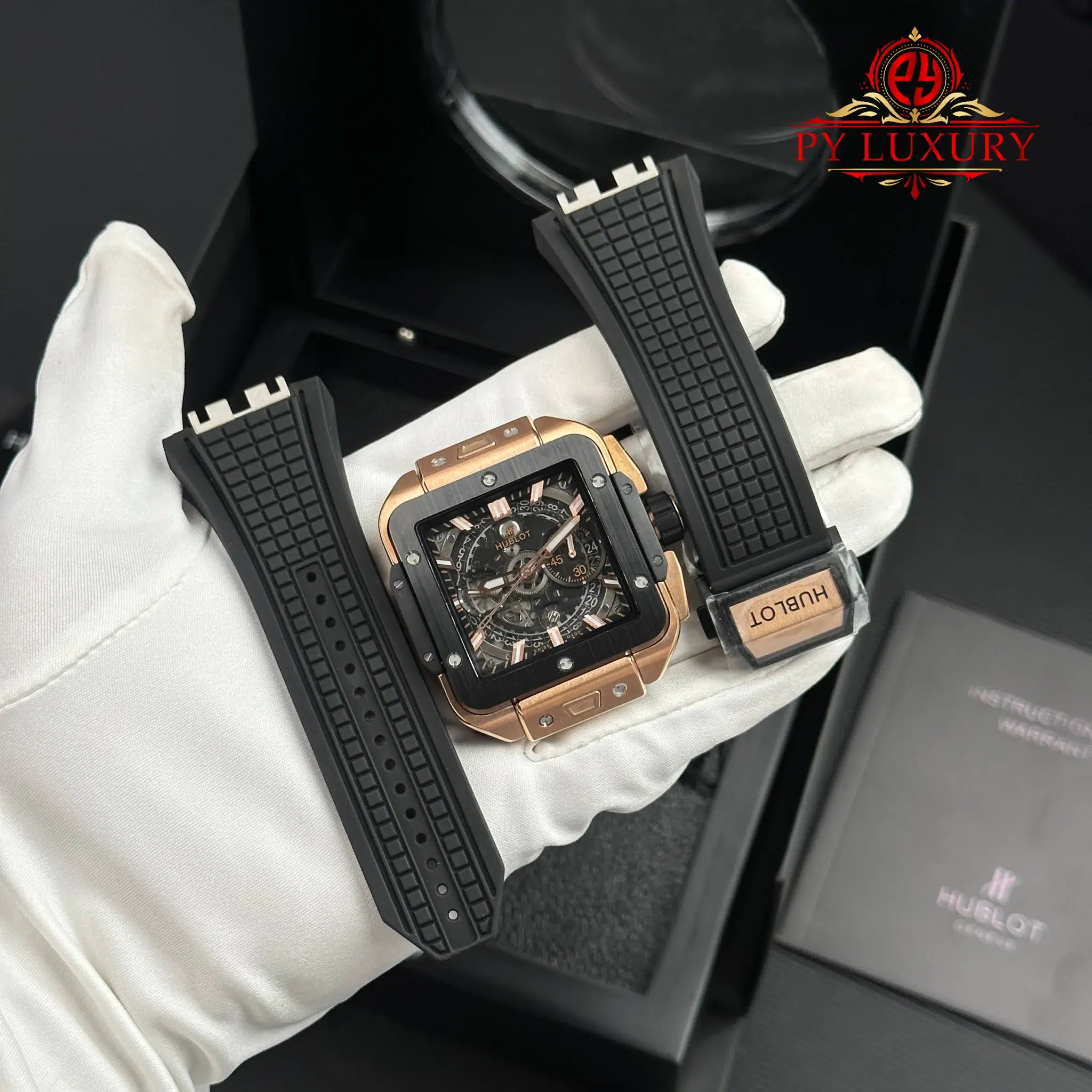 Hublot Square Bang Unico King Gold Ceramic Black Best Replica BBF 42mm - Image 2
