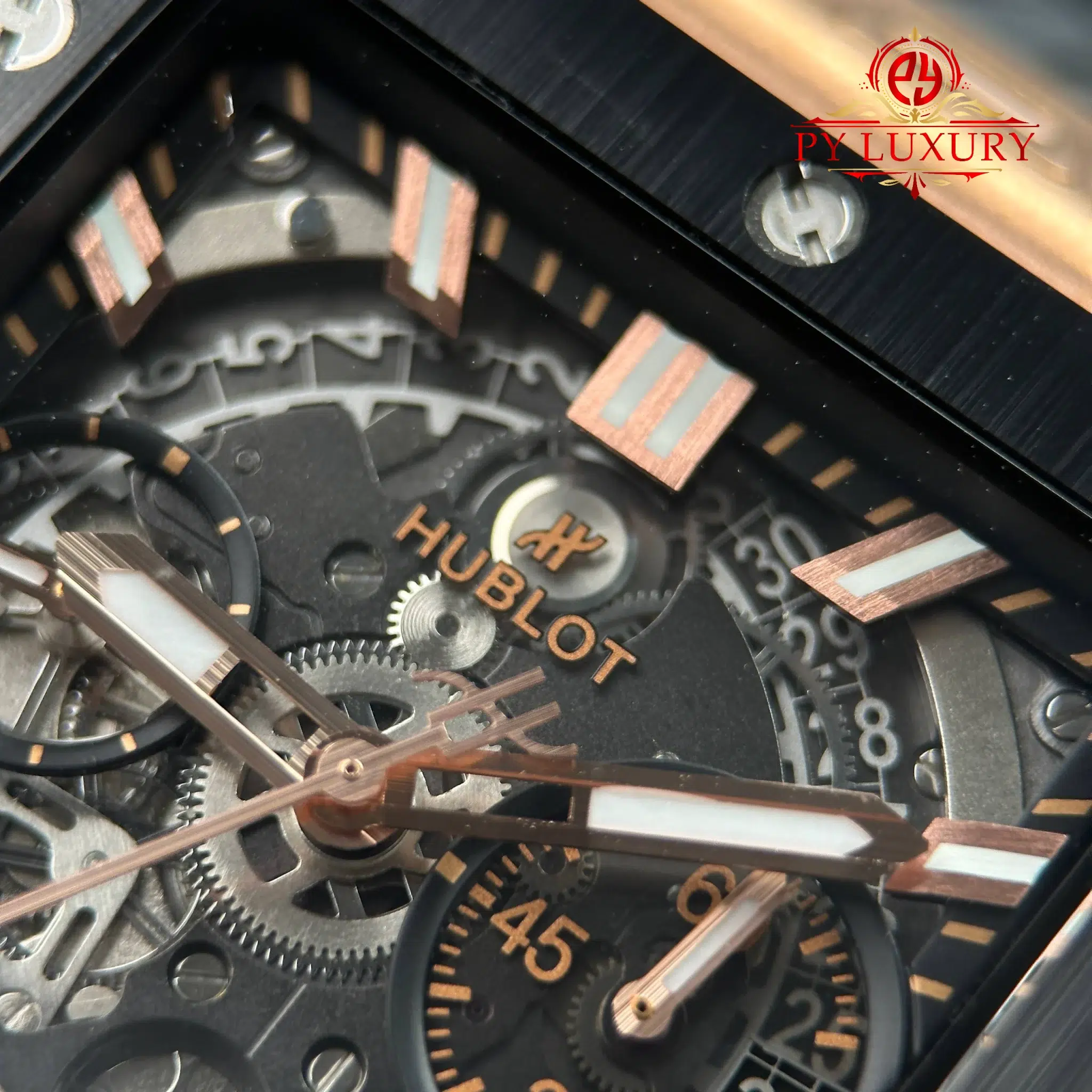 Hublot Square Bang Unico King Gold Ceramic Black Best Replica BBF 42mm - Image 5