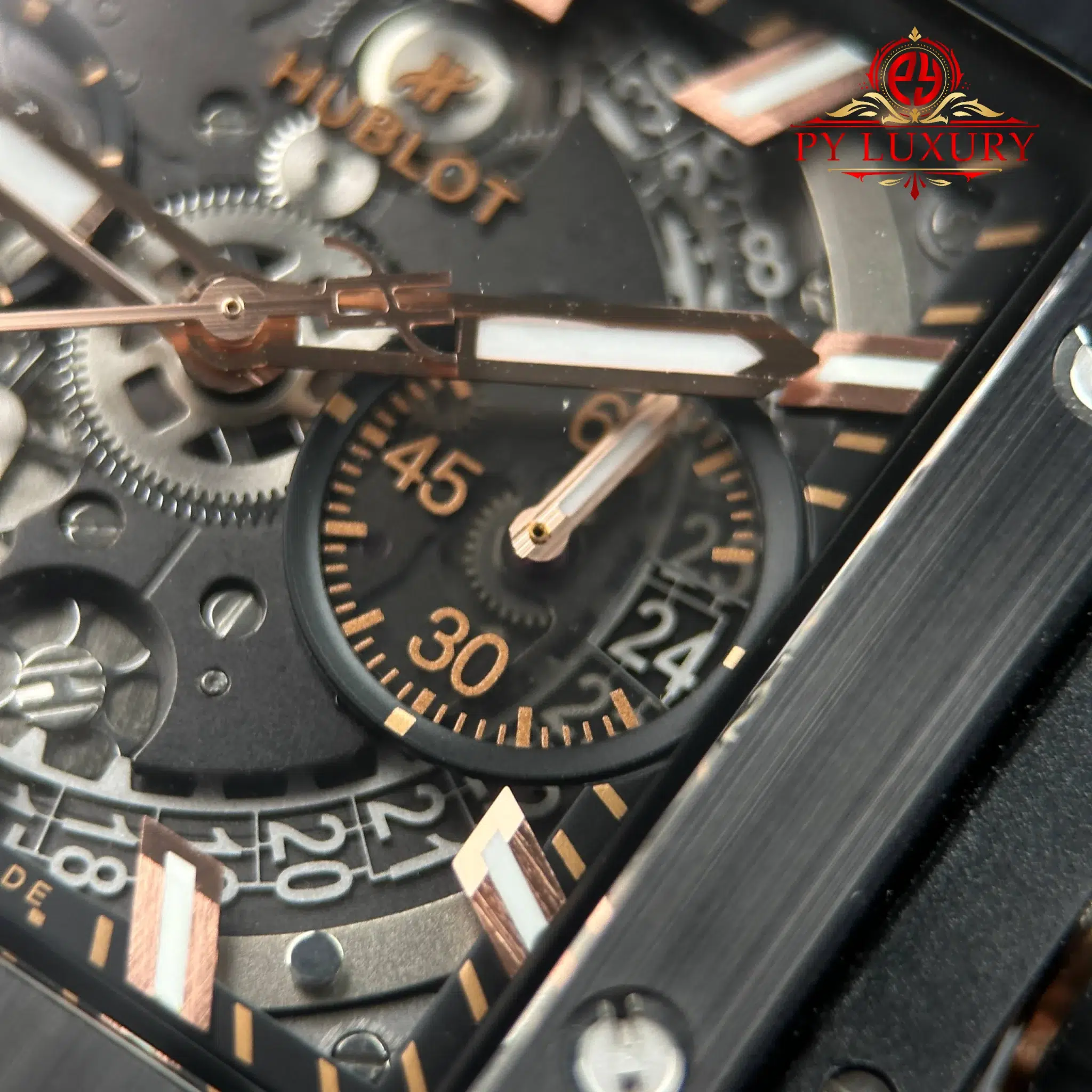 Hublot Square Bang Unico King Gold Ceramic Black Best Replica BBF 42mm - Image 6