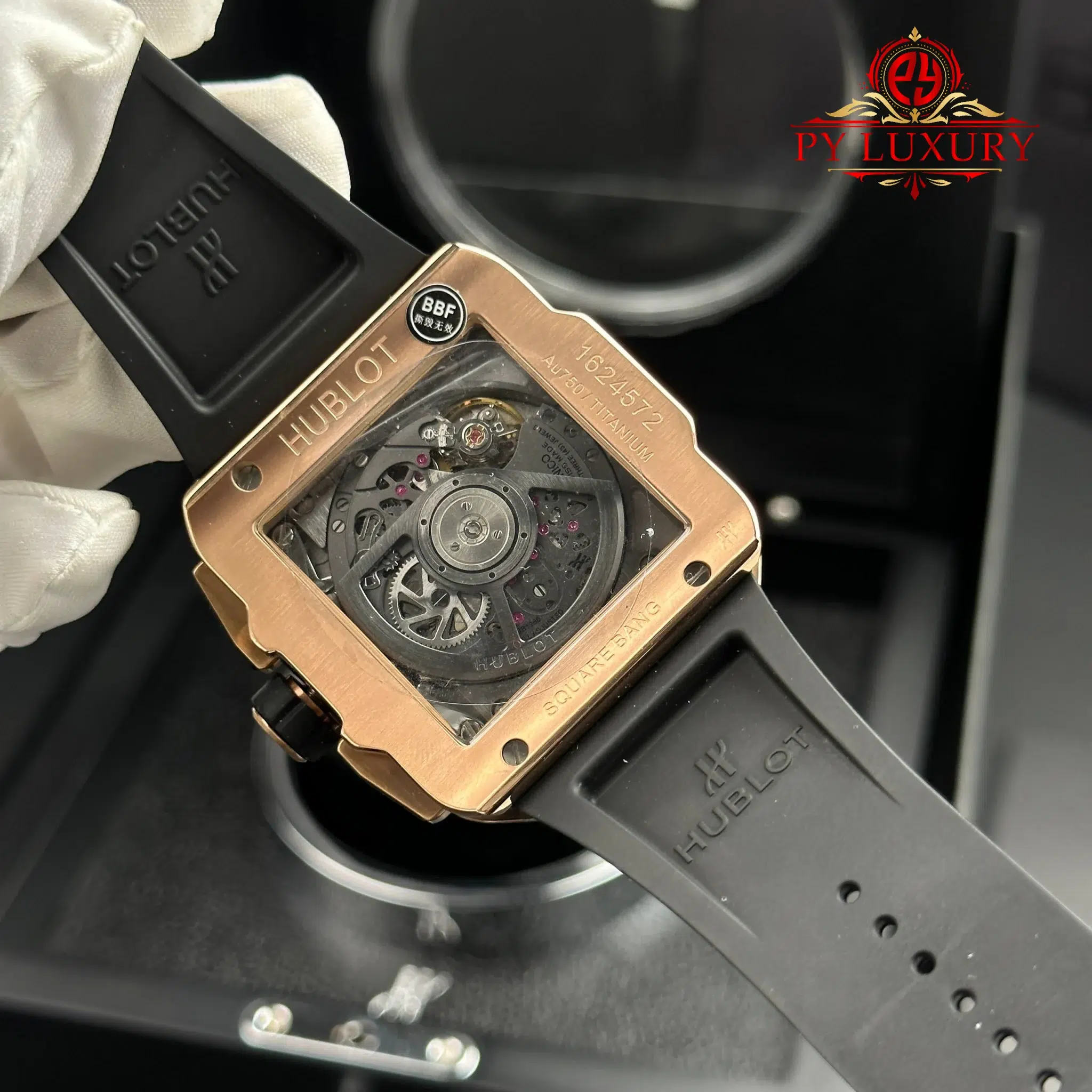 Hublot Square Bang Unico King Gold Ceramic Black Best Replica BBF 42mm - Image 9