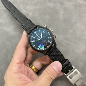 Đồng Hồ IWC Pilots Chronograph Top Gun IW389001 Mặt Đen Vỏ Gốm Đen Replica 1:1 APSF 44mm