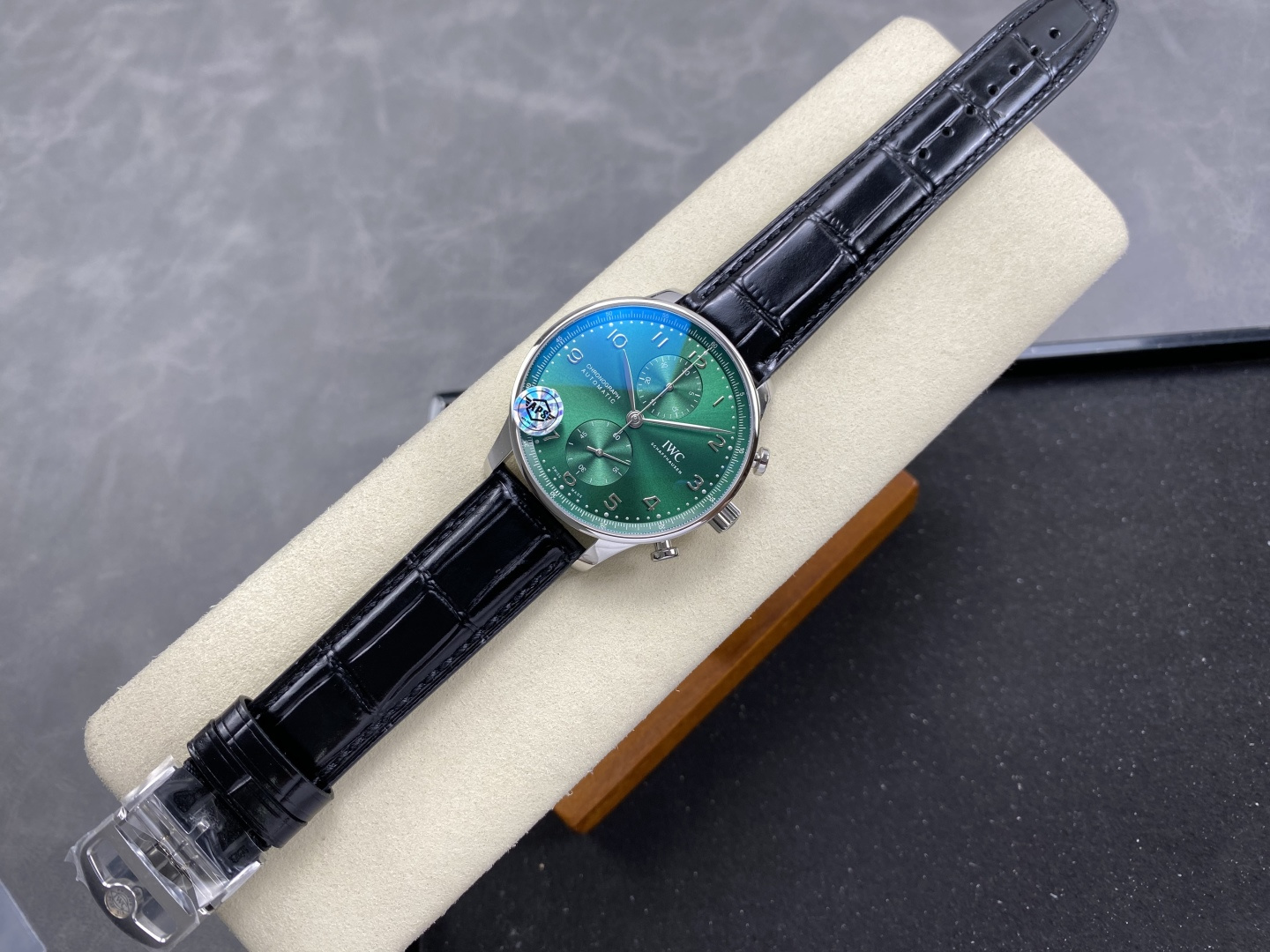 IWC Portugieser IW371615 Chronograph Green Dial Leather Strap Super Clone APSF 41mm