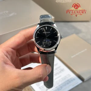 Đồng Hồ Jaeger-LeCoultre Master Ultra Thin Moon Mặt Đen Dây Da Replica JJF 39mm
