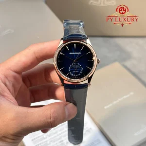 Jaeger-LeCoultre Master Ultra Thin Moon Q1362580 Rose Gold Blue Dial Leather Strap Best Replica 39mm