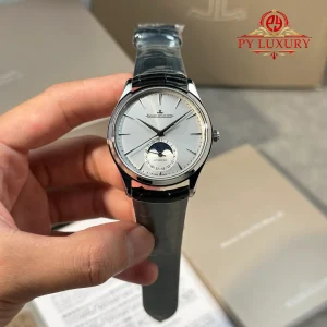 Đồng Hồ Jaeger-LeCoultre Master Ultra Thin Moon Mặt Số Bạc Dây Da Best Replica 39mm