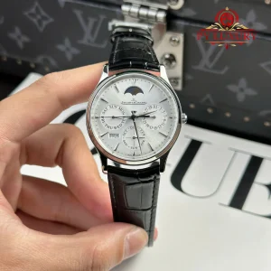 Đồng Hồ Jaeger LeCoultre Master Ultra Thin Perpetual Calendar 130842J Mặt Số Bạc Dây Da Replica VRF 39mm