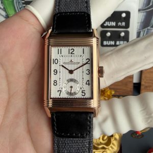 Jaeger-LeCoultre Reverso Classic Duoface Small Seconds Q3842520 Rose Gold Silver & Black Dial Best Replica JJF 47×28.3mm