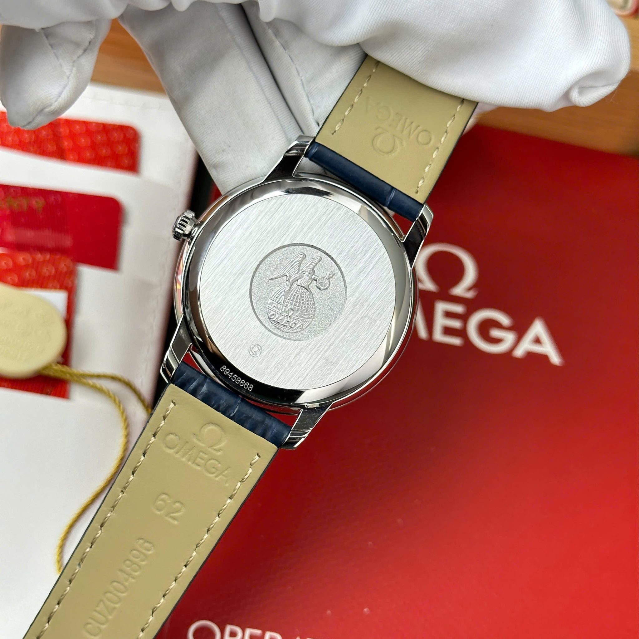 Omega De Ville Prestige Power Reserve Grey Dial Blue Leather Strap Best Clone 39.5mm - Image 12