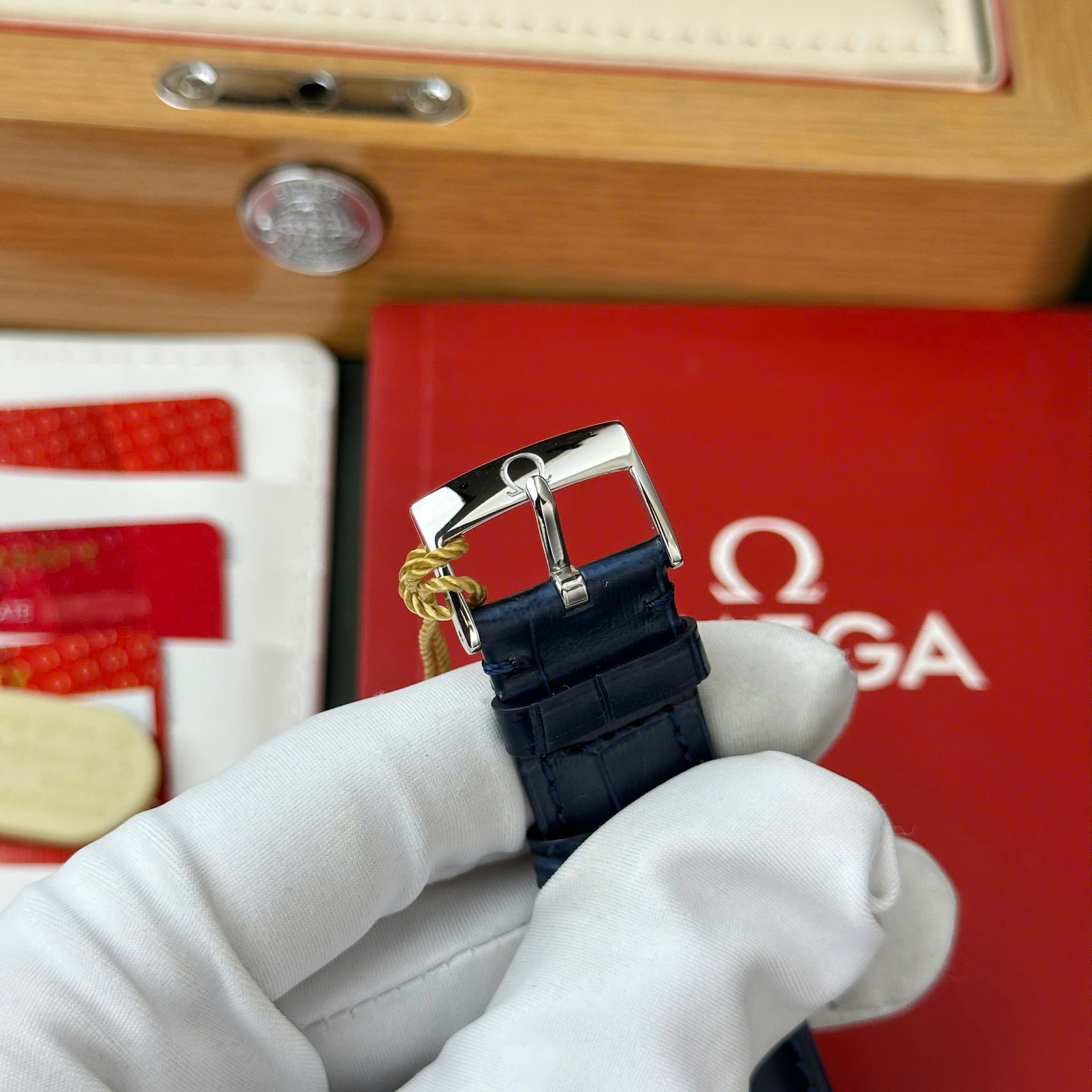Omega De Ville Prestige Power Reserve Grey Dial Blue Leather Strap Best Clone 39.5mm - Image 13