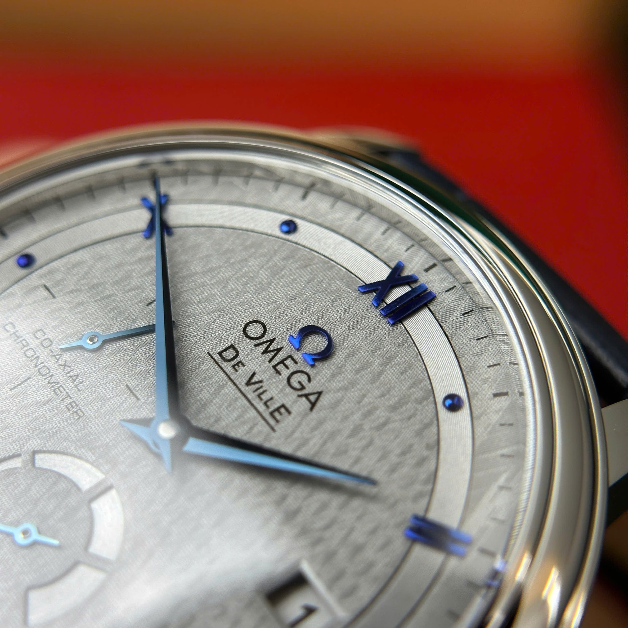 Omega De Ville Prestige Power Reserve Grey Dial Blue Leather Strap Best Clone 39.5mm - Image 7