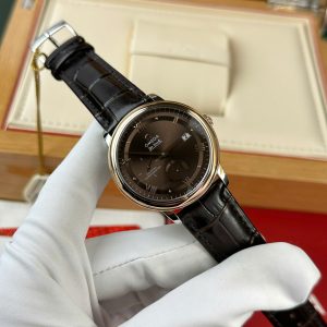 Đồng Hồ Omega De Ville Prestige Power Reserve Mặt Nâu Viền Vàng Hồng Dây Da Rep 1:1 Thụy Sĩ 39.5mm