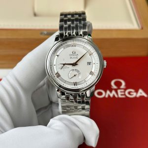 Đồng Hồ Omega De Ville Prestige Power Reserve Mặt Số Bạc Dây Thép Replica 1:1 39.5mm
