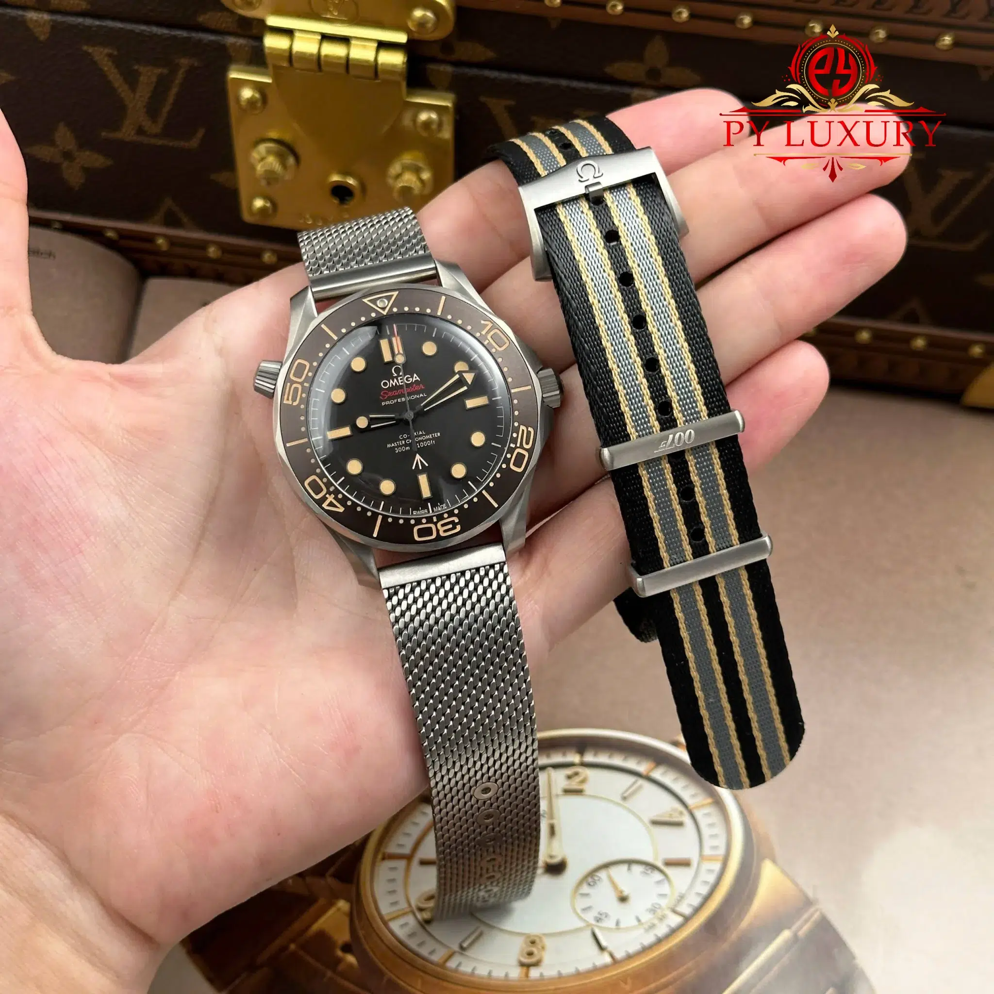 Đồng Hồ Omega Seamaster Diver 300M James Bond 007 Titanium Replica 1:1 VSF 42mm - Image 2