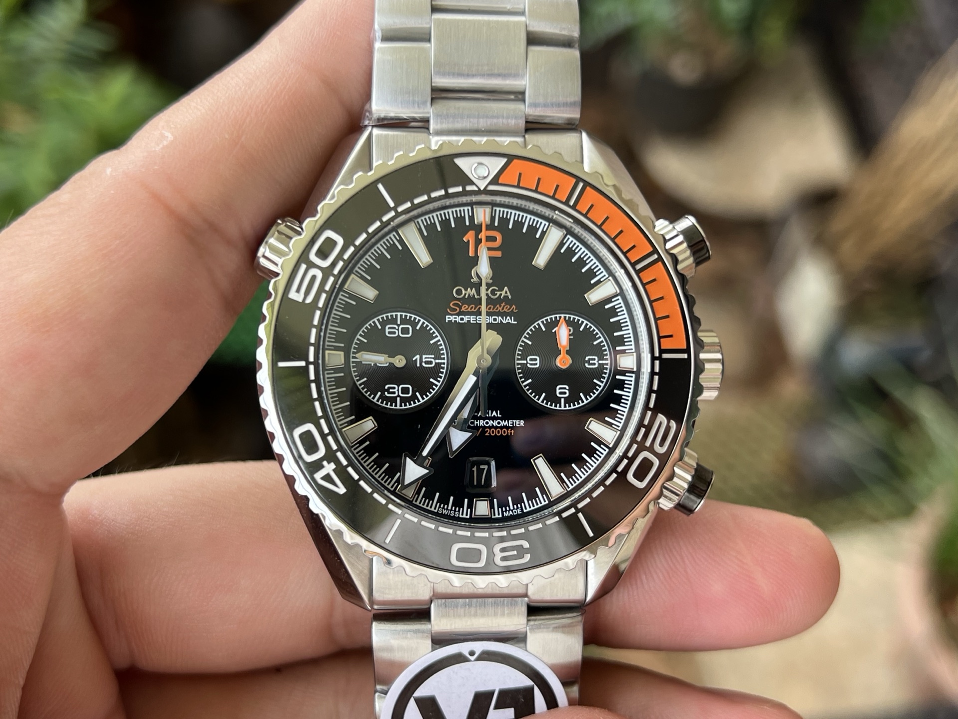 Đồng Hồ Omega Seamaster Planet Ocean 600M Chronograph Mặt Số Đen Replica 1:1 VRF 45.5mm