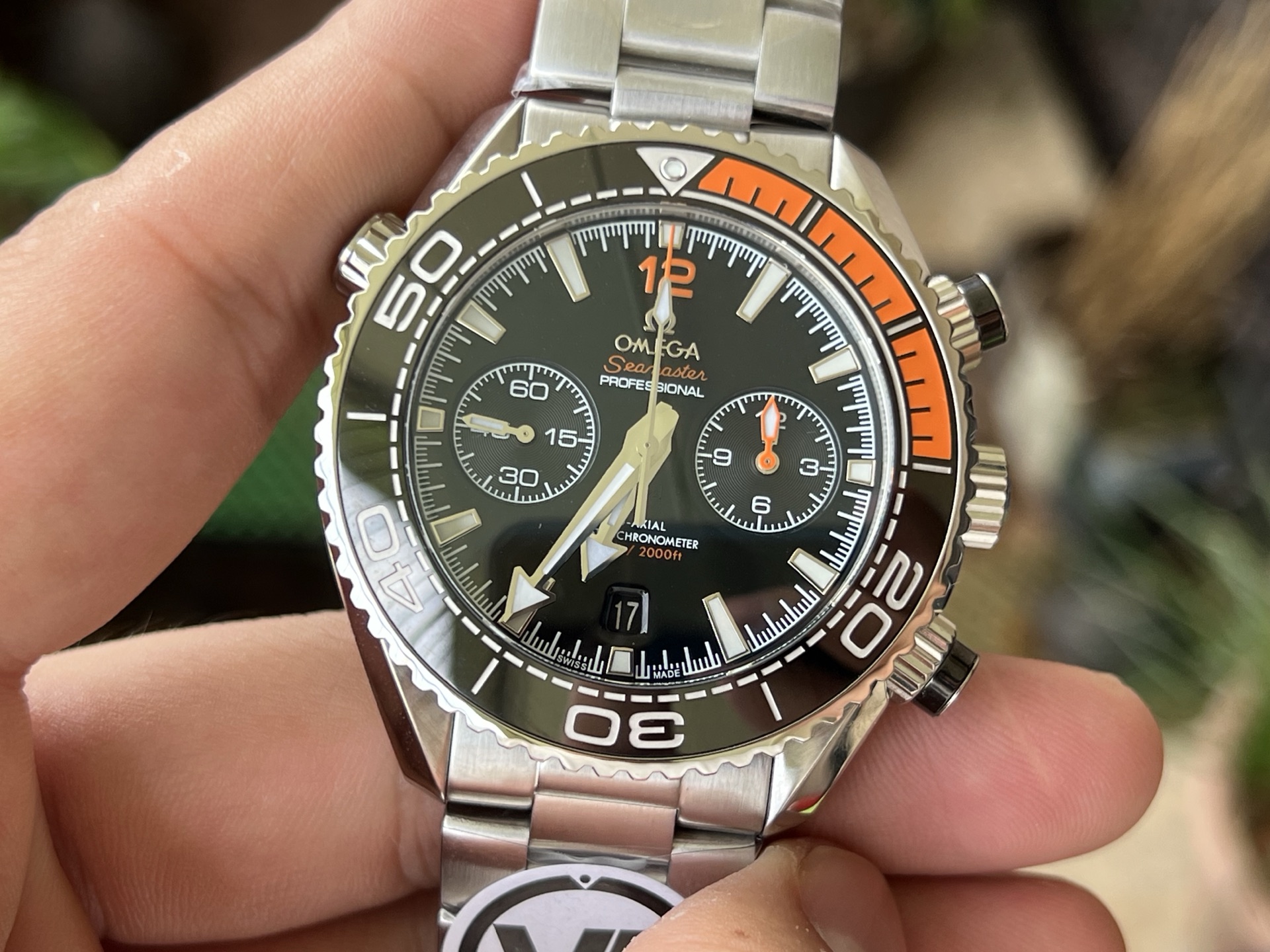 Đồng Hồ Omega Seamaster Planet Ocean 600M Chronograph Mặt Số Đen Replica 1:1 VRF 45.5mm - Image 2