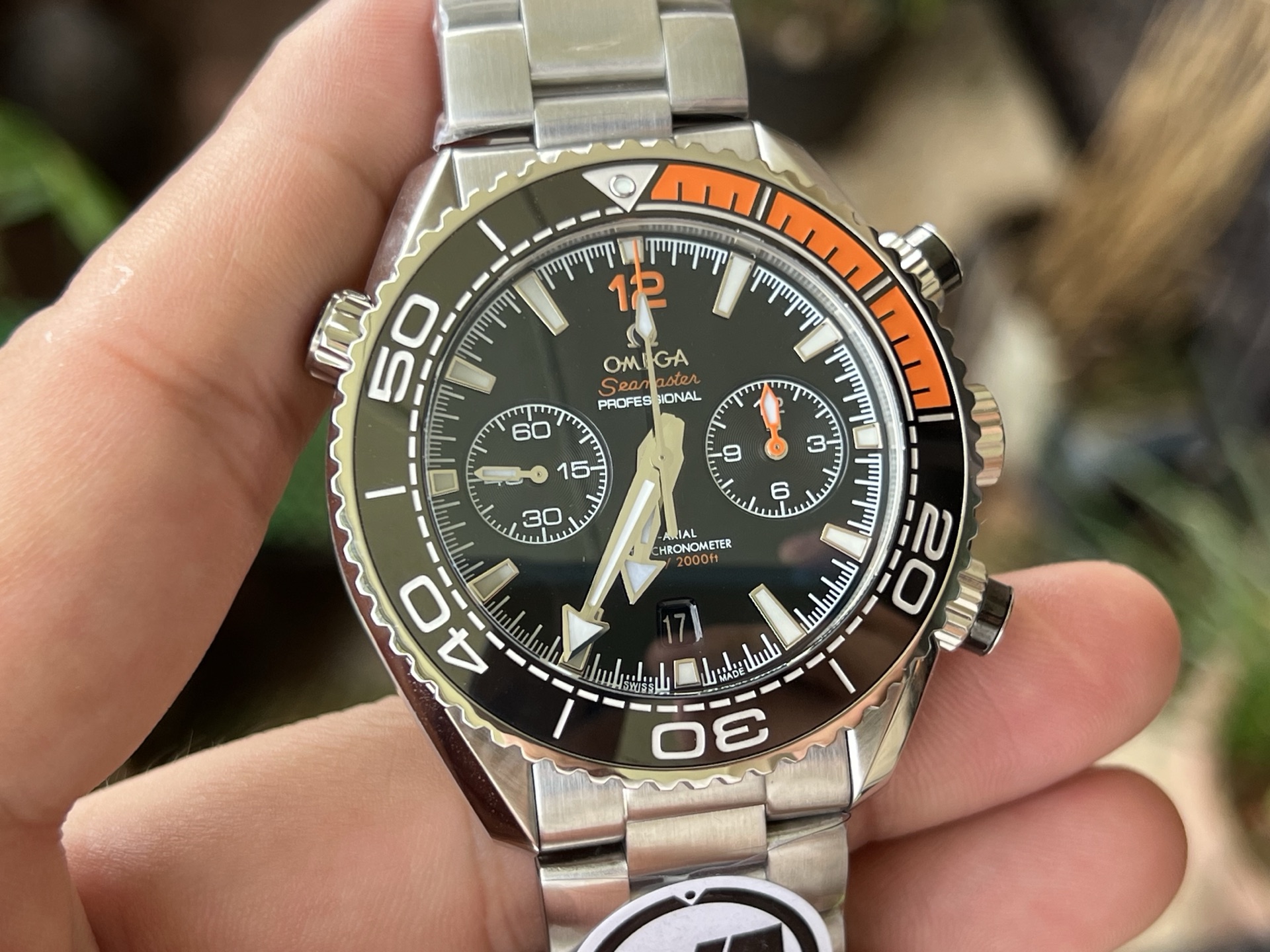 Đồng Hồ Omega Seamaster Planet Ocean 600M Chronograph Mặt Số Đen Replica 1:1 VRF 45.5mm - Image 3