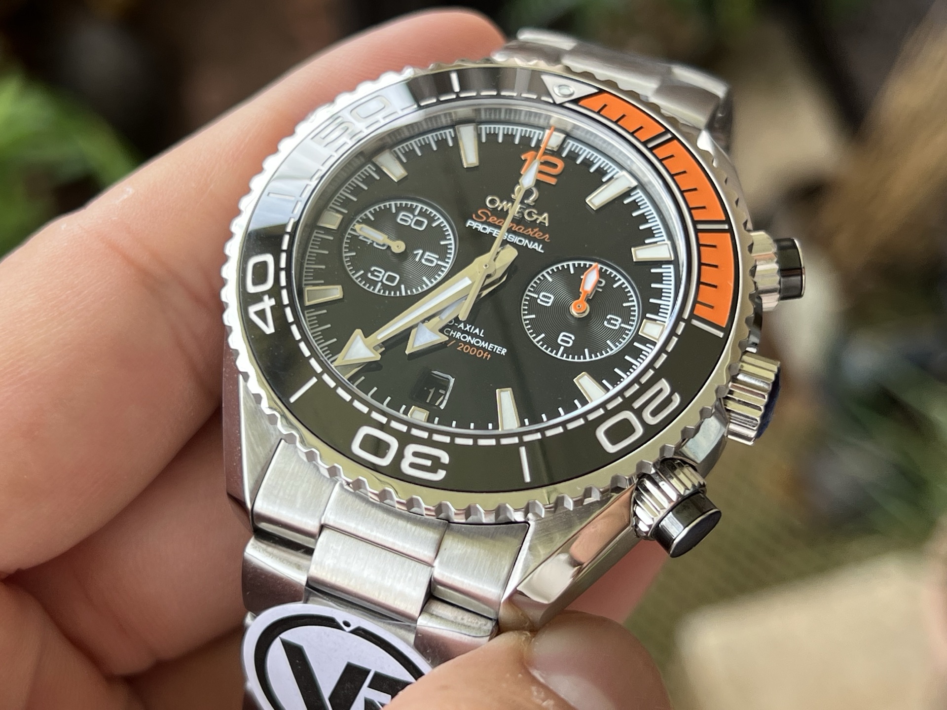 Đồng Hồ Omega Seamaster Planet Ocean 600M Chronograph Mặt Số Đen Replica 1:1 VRF 45.5mm - Image 4