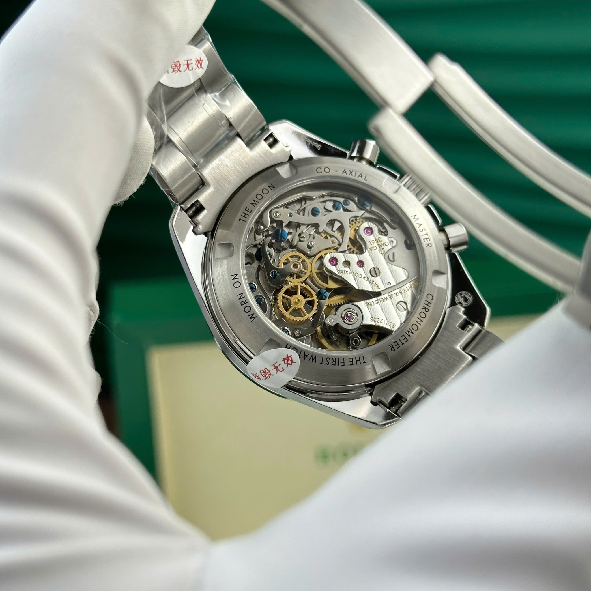 Đồng Hồ Omega Speedmaster Moonwatch Chronograph Mặt Số Bạc Viền Đen Replica 42mm - Image 6