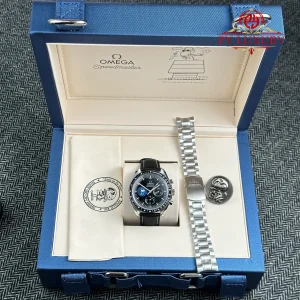 Omega Speedmaster Silver Snoopy 50th Anniversary Black Dial Best Replica 42mm