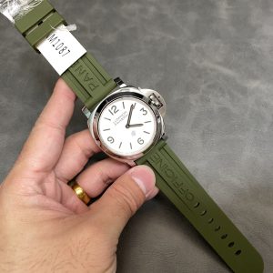 Panerai Luminor Base Logo PAM1087 White Dial Rubber Strap Best Replica 44mm
