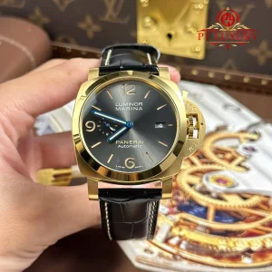Đồng Hồ Panerai Luminor Marina PAM1115 Vàng Vàng Mặt Xám Dây Da Replica 1:1 44mm
