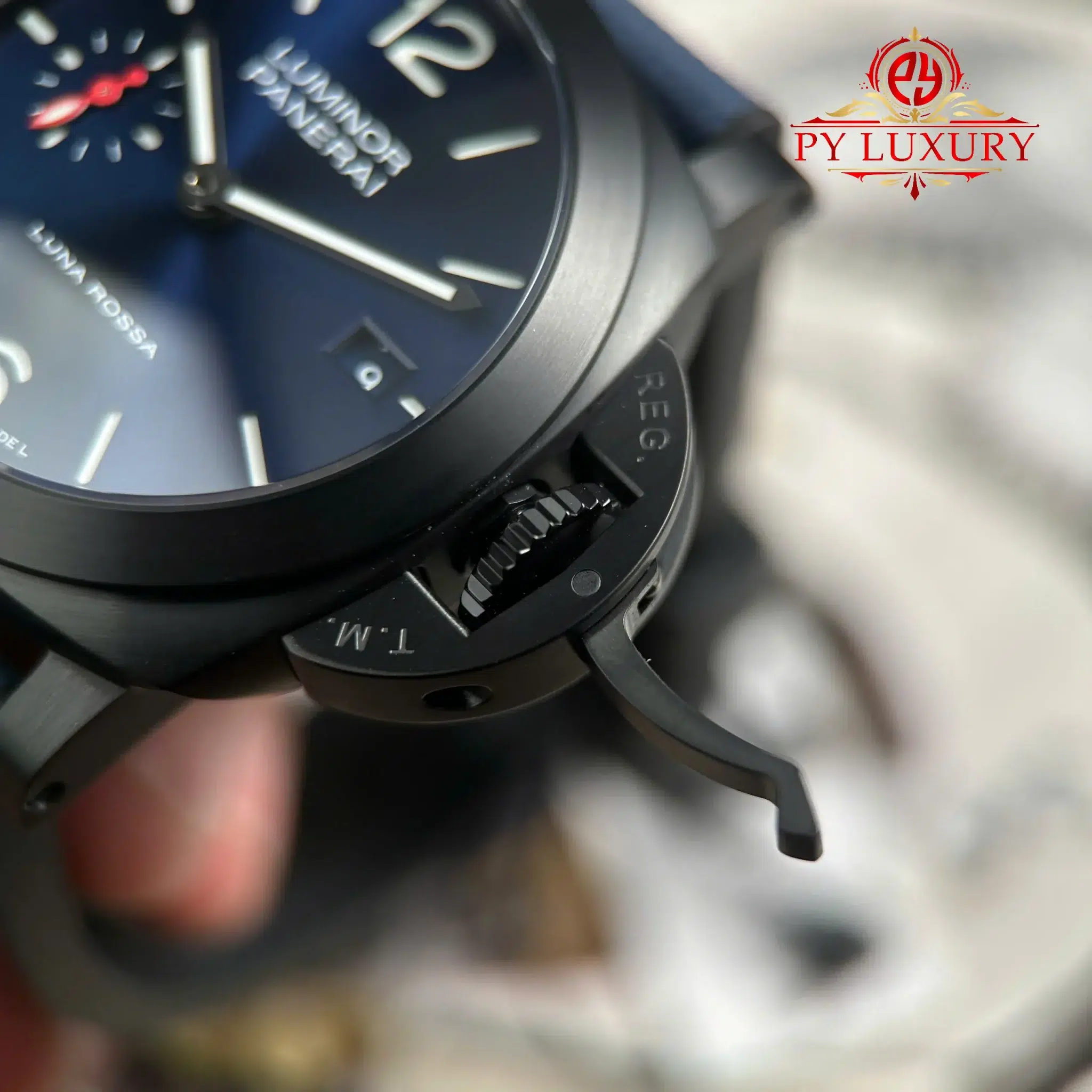 Đồng Hồ Panerai Luminor Quaranta Steel DLC Luna Rossa PAM01408 Mặt Xanh Dương Replica 1:1 VSF 40mm - Image 5