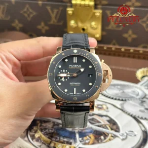 Panerai Submersible PAM00974 Rose Gold Black Dial Leather Strap 1:1 Best Replica VSF 42mm