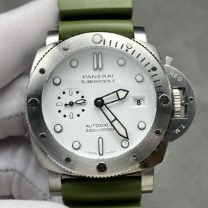 Đồng Hồ Panerai Submersible Quarantaquattro Bianco PAM1226 Mặt Trắng Dây Cao Su Xanh Replica 1:1 VSF 44mm