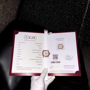 Đồng Hồ Nữ Patek Philippe Aquanaut 5068R Mặt Trắng Bọc Vàng 18K Đính Đá Moissanite PPF 35.6mm