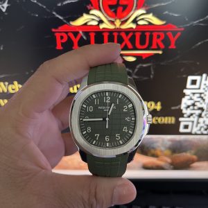 Patek Philippe Aquanaut 5168G-010 Khaki Green Pure 18K White Gold 1:1 Custom Made 42.2mm