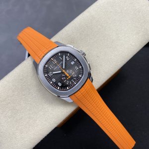 Patek Philippe Aquanaut Chronograph 5968A-001 Black Dial Orange Rubber Strap Best Replica DDF 42.2mm