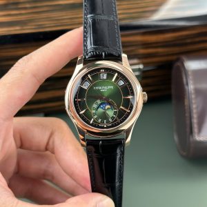Đồng Hồ Patek Philippe Complications 5205R-011 Vàng Hồng Mặt Xanh Lá Replica Thụy Sĩ GRF 40mm