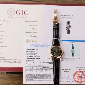 Đồng Hồ Patek Philippe Complications 5205R-011 Bọc Vàng Hồng Dây Da Rep 1:1 40mm