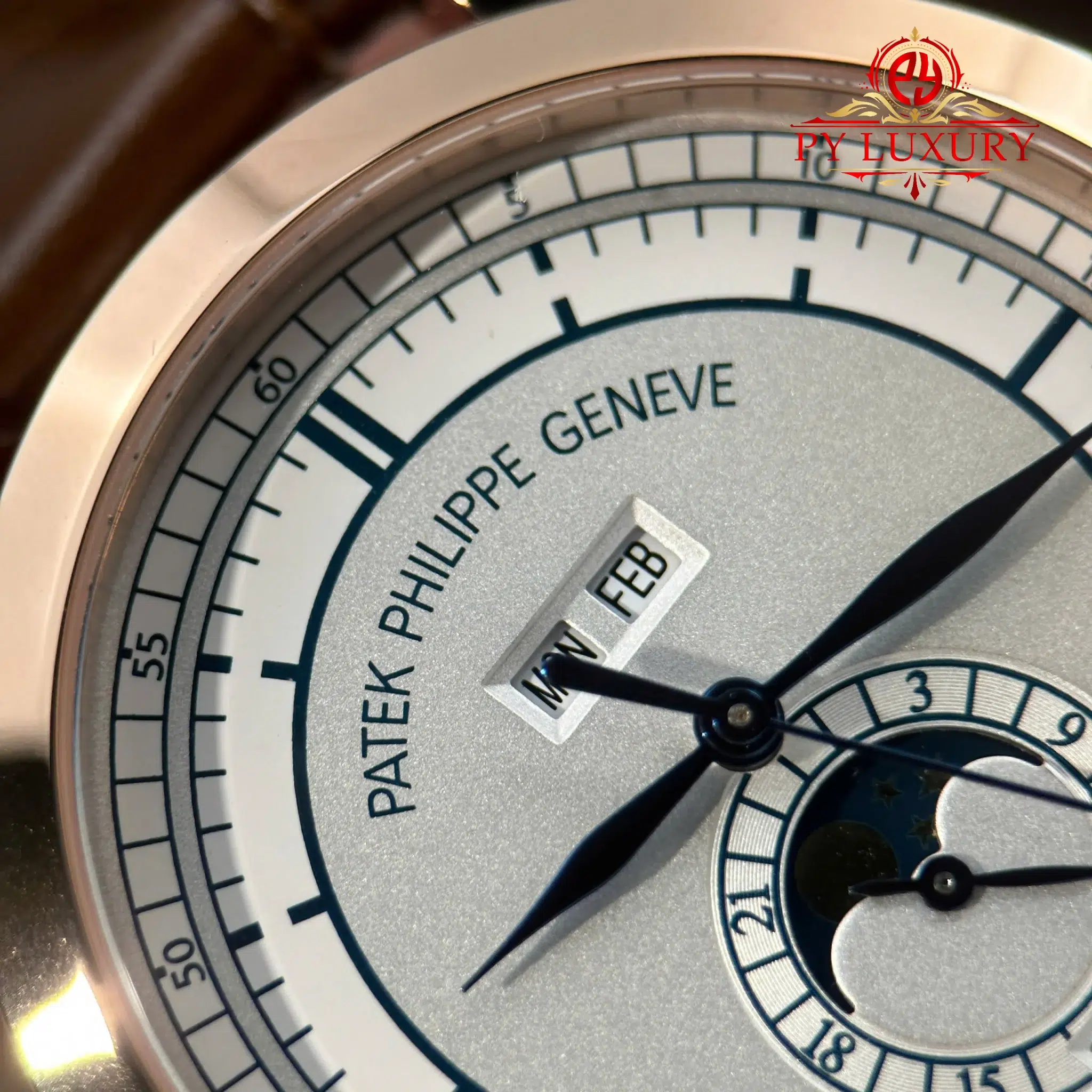 Patek Philippe Complications Annual Calendar 5396R-001 Rose Gold Silver Dial Leather Strap Best Replica 38.5mm - Image 5