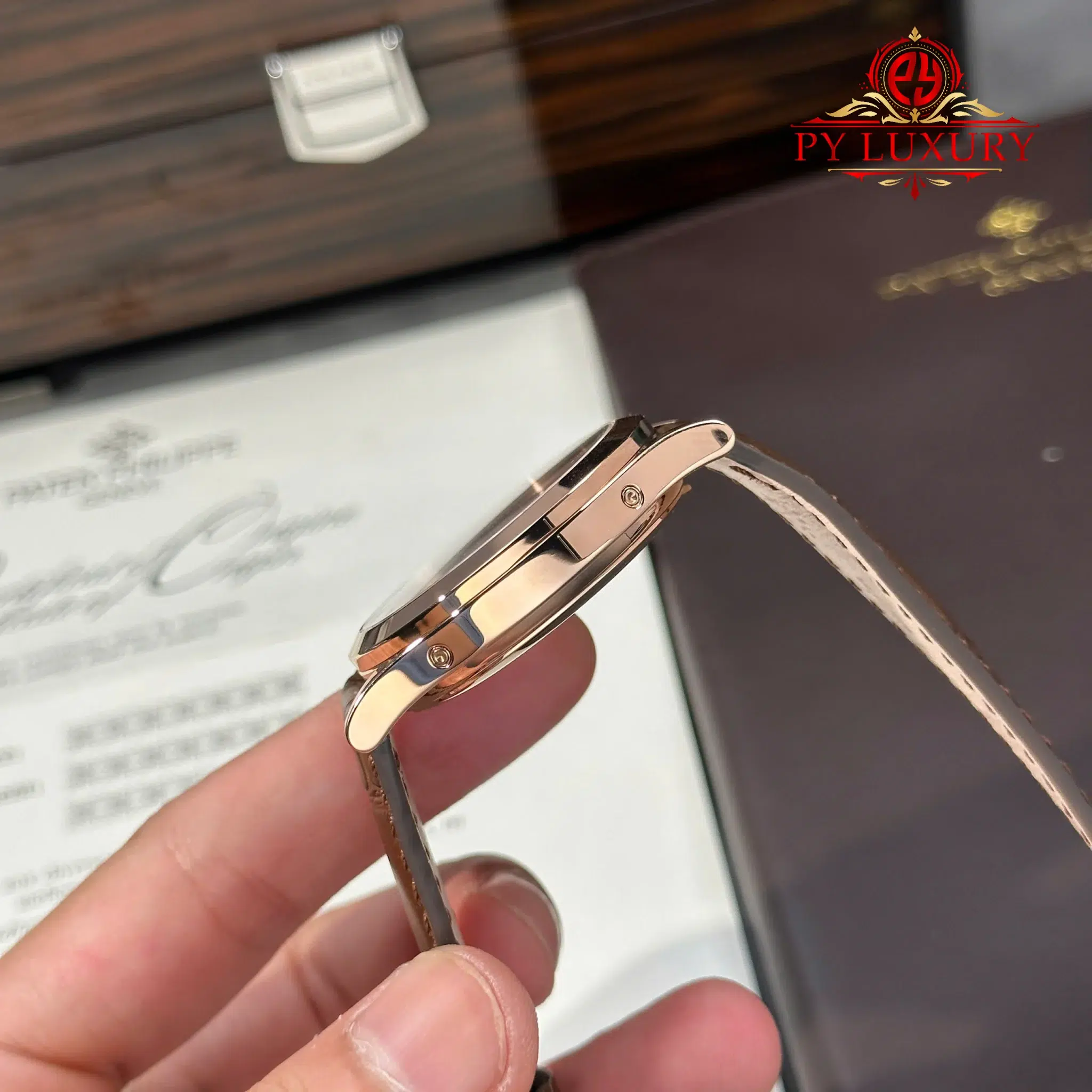 Patek Philippe Complications Annual Calendar 5396R-001 Rose Gold Silver Dial Leather Strap Best Replica 38.5mm - Image 7
