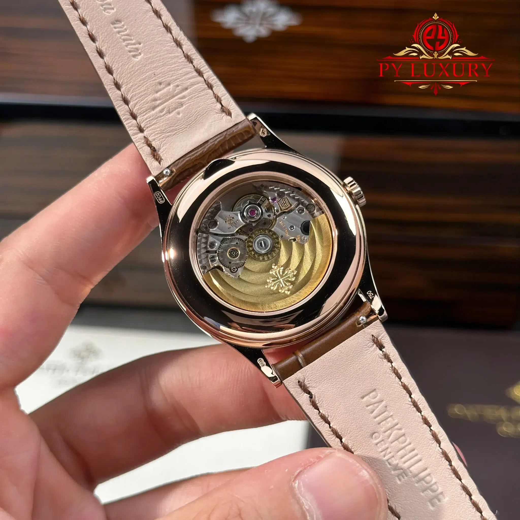 Patek Philippe Complications Annual Calendar 5396R-001 Rose Gold Silver Dial Leather Strap Best Replica 38.5mm - Image 9