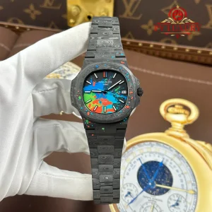 Đồng Hồ Patek Philippe Nautilus 5711 DiW Black Grail Motley Vỏ Carbon Replica Cao Cấp 40mm